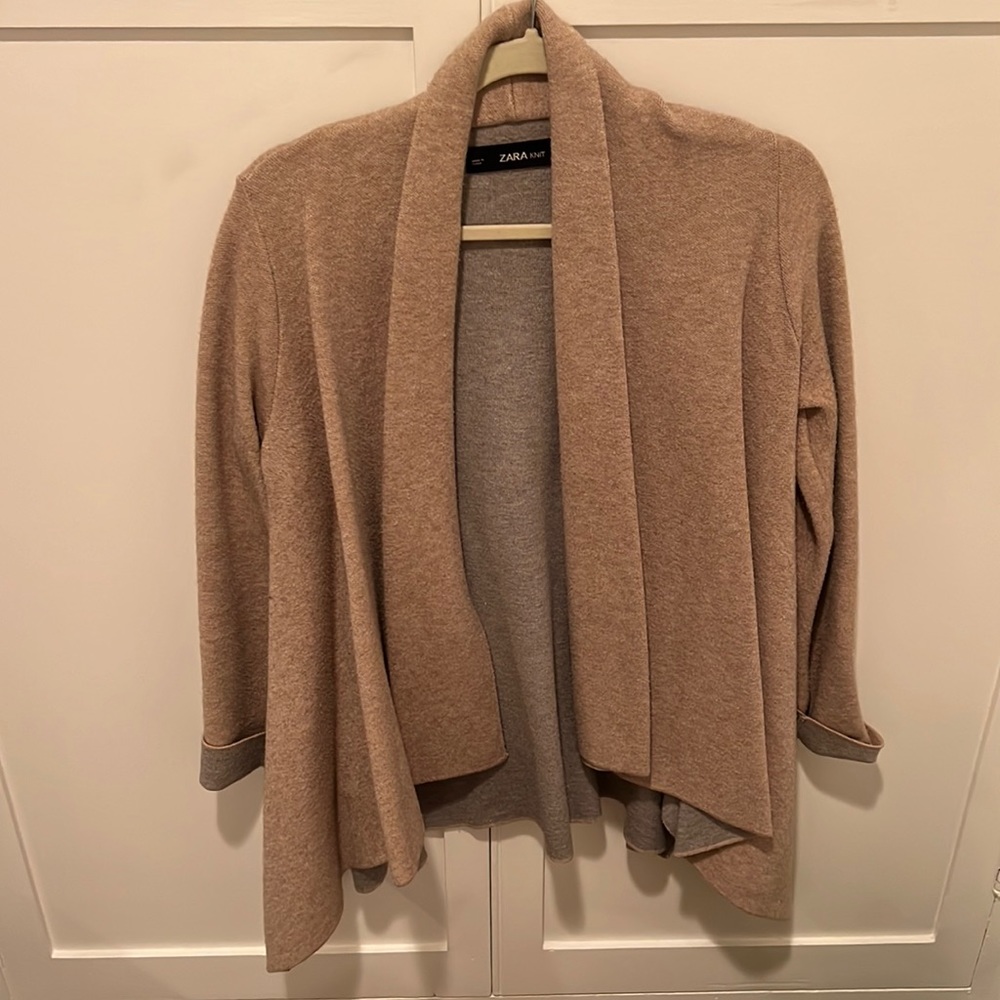 Zara Knit Shawl Sweater - Size S